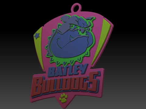 Betfred Championship Batley Bulldogs keychain badge color printable and renderable 3D-printmodel