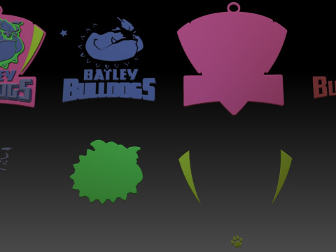 Betfred Championship Batley Bulldogs keychain badge color printable and renderable 3D-printmodel