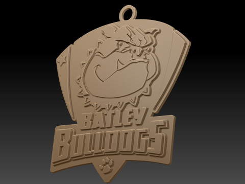 Betfred Championship Batley Bulldogs keychain badge color printable and renderable 3D-printmodel