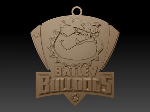 Betfred Championship Batley Bulldogs keychain badge color printable and renderable 3D Print Model