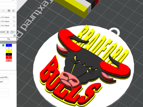 Betfred Championship Bradford Bulls keychain badge color printable and renderable 3D Принт Модель