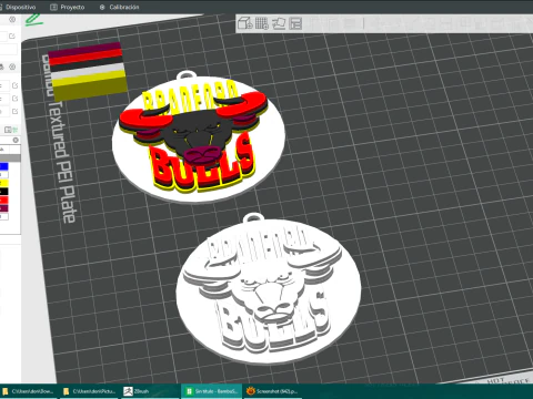 Kolorowa plakietka do kluczy Betfred Championship Bradford Bulls do wydrukowania i renderowania Model do druku 3D