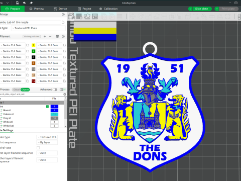 Betfred Championship Doncaster RLFC keychain badge color printable and renderable 3D-Druckmodell