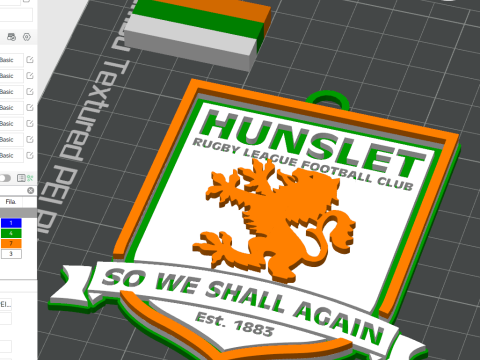 Betfred Championship Hunsletr lfc keychain badge color printable and renderable 3D Принт Модель