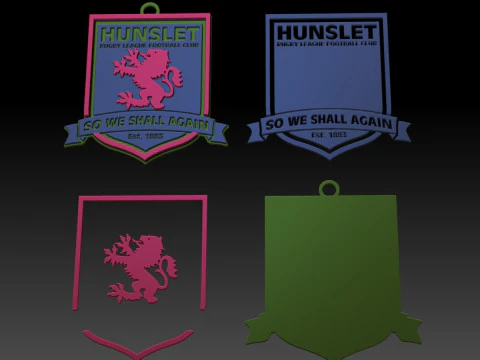 Betfred Championship Hunsletr lfc keychain badge color printable and renderable 3D Print Model