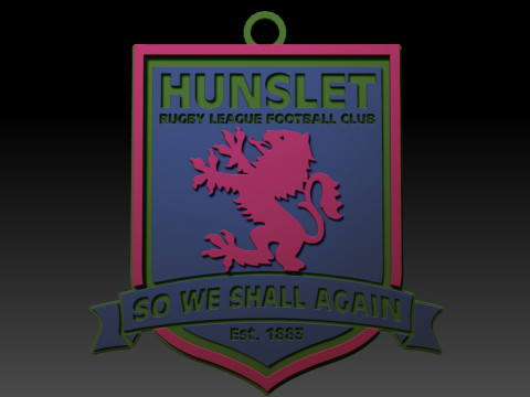 Betfred Championship Hunsletr lfc keychain badge color printable and renderable Model Cetak 3D