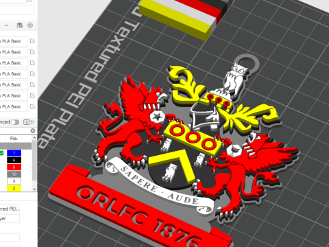 Betfred Championship Oldham RLFC keychain badge color printable and renderable 3D Принт Модель