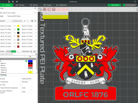 Betfred Championship Oldham RLFC keychain badge color printable and renderable Modèles 3D en vedette