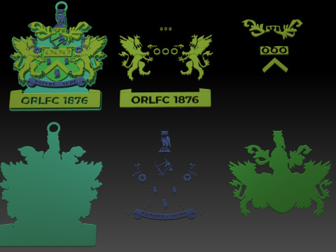 Betfred Championship Oldham RLFC keychain badge color printable and renderable Modèles 3D en vedette