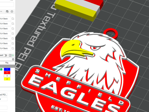 Betfred Championship Sheffield Eagles keychain badge color printable and renderable 3D Принт Модель