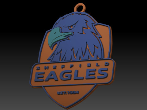 Betfred Championship Sheffield Eagles keychain badge color printable and renderable 3D प्रिंट मॉडल