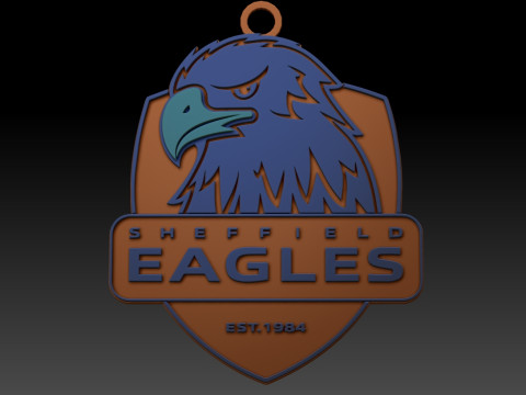 Betfred Championship Sheffield Eagles keychain badge color printable and renderable 3D प्रिंट मॉडल