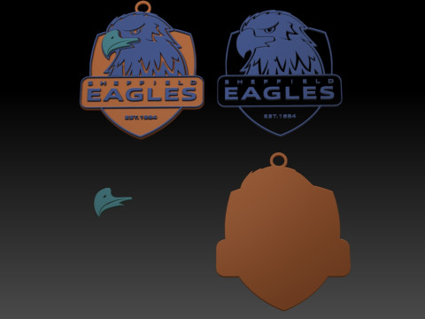 Betfred Championship Sheffield Eagles keychain badge color printable and renderable 3D प्रिंट मॉडल