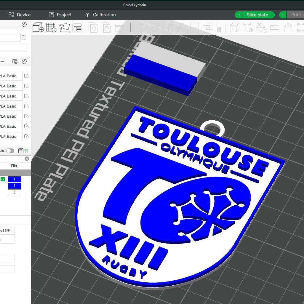 Betfred Championship Toulouse Olympique XIII keychain badge color printable and renderable 3D Print Model .c4d .max .obj .3ds .fbx .stl .blend