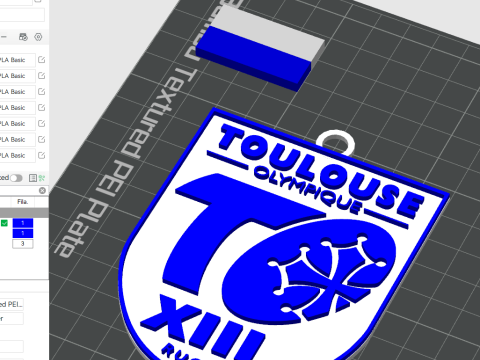 Betfred Championship Toulouse Olympique XIII keychain badge color printable and renderable 3D Принт Модель