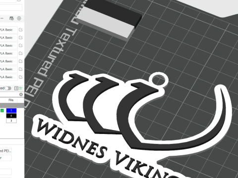 Cor do emblema do chaveiro Betfred Championship Widnes Vikings para impressão e renderização Modelo de Impressão 3D