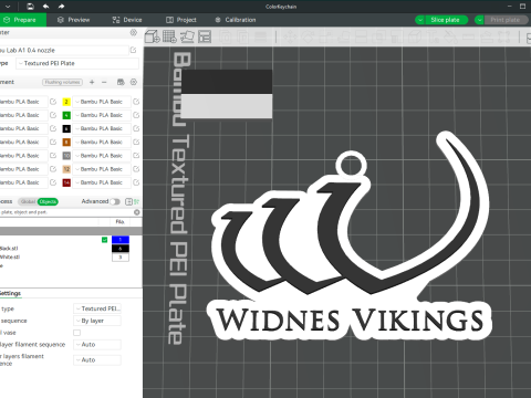 Betfred Championship Widnes Vikings keychain badge color printable and renderable 3D प्रिंट मॉडल