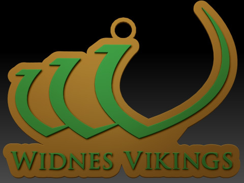 Betfred Championship Widnes Vikings keychain badge color printable and renderable 3D प्रिंट मॉडल