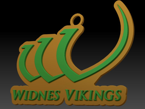 Betfred Championship Widnes Vikings keychain badge color printable and renderable 3D प्रिंट मॉडल