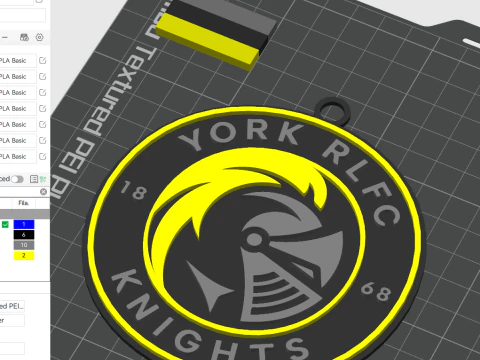Cor do emblema do chaveiro Betfred Championship York RLFC para impressão e renderização Modelo de Impressão 3D