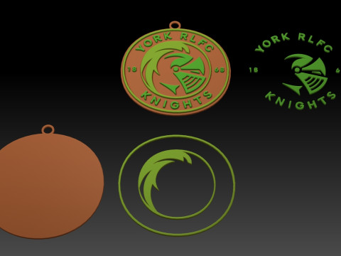 Betfred Championship York RLFC keychain badge color printable and renderable Modèles 3D en vedette