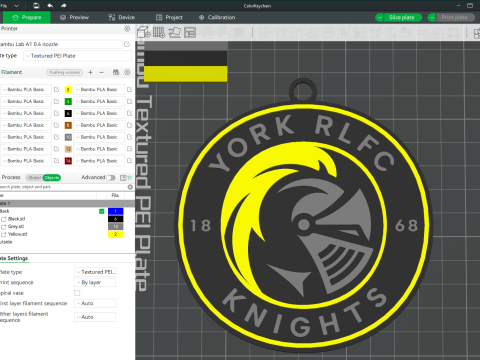 Betfred Championship York RLFC keychain badge color printable and renderable Modèles 3D en vedette