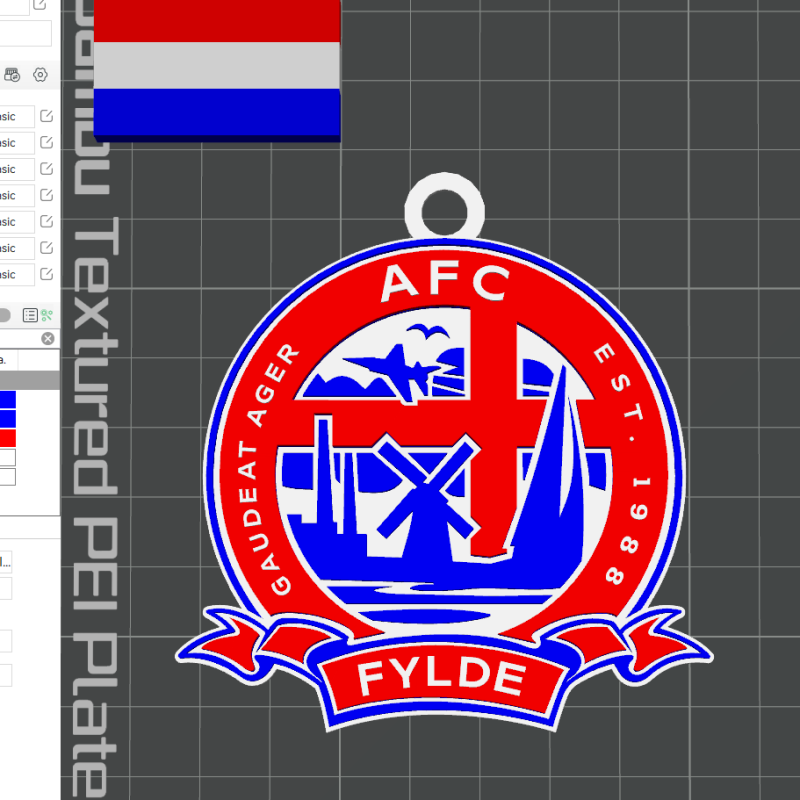 National League AFC Fylde keychain badge color printable and renderable Modello di stampa 3D .c4d .max .obj .3ds .fbx .stl .blend