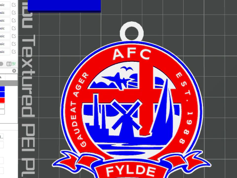 National League AFC Fylde keychain badge color printable and renderable 3D Print Model