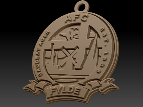 National League AFC Fylde keychain badge color printable and renderable Modello di stampa 3D