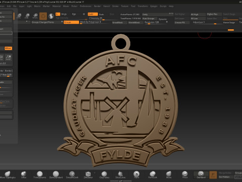 National League AFC Fylde keychain badge color printable and renderable Modello di stampa 3D