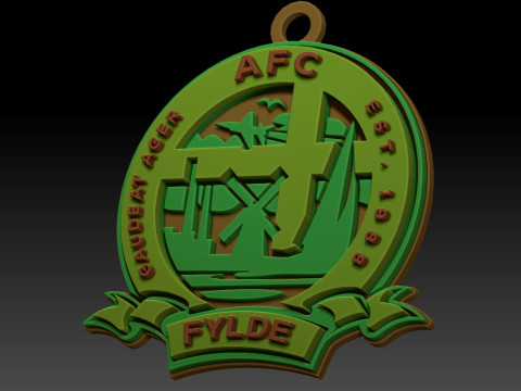 National League AFC Fylde keychain badge color printable and renderable Modello di stampa 3D
