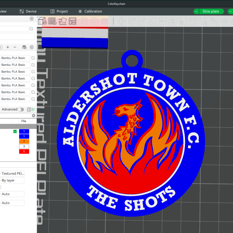 National League Aldershot Town keychain badge color printable and renderable Modello di stampa 3D .c4d .max .obj .3ds .fbx .stl .blend