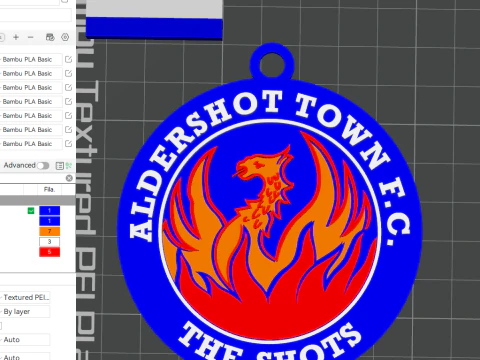 National League Aldershot Town keychain badge color printable and renderable 3D Print Model