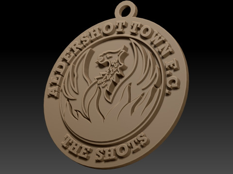 National League Aldershot Town keychain badge color printable and renderable Modello di stampa 3D