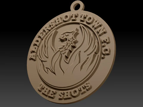 National League Aldershot Town keychain badge color printable and renderable 3D Print Model