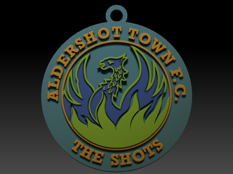 National League Aldershot Town keychain badge color printable and renderable Modello di stampa 3D