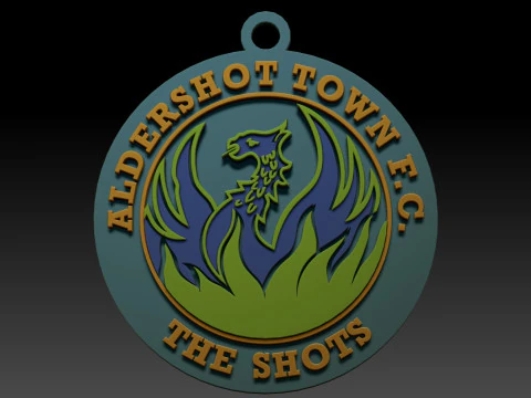 National League Aldershot Town keychain badge color printable and renderable 3D Print Model