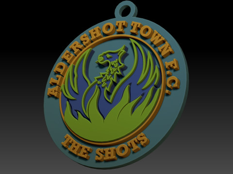 National League Aldershot Town keychain badge color printable and renderable Modello di stampa 3D