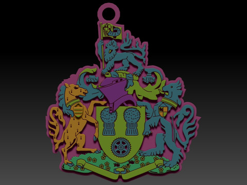 National League Altrincham keychain badge color printable and renderable 3D Baskı Modeli