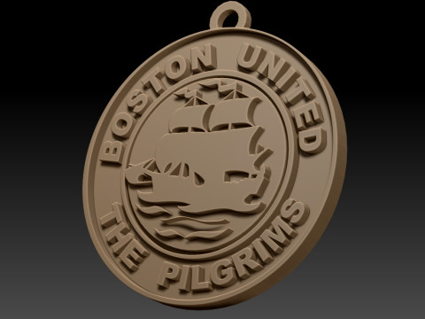 National League Boston United keychain badge color printable and renderable 3D Baskı Modeli