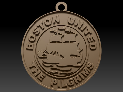 National League Boston United keychain badge color printable and renderable 3D Baskı Modeli