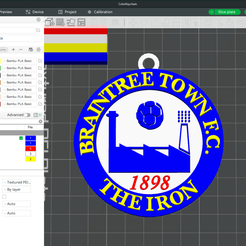 National League Braintree Town keychain badge color printable and renderable Model do druku 3D .c4d .max .obj .3ds .fbx .stl .blend