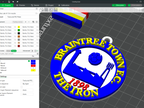 National League Braintree Town keychain badge color printable and renderable Model do druku 3D