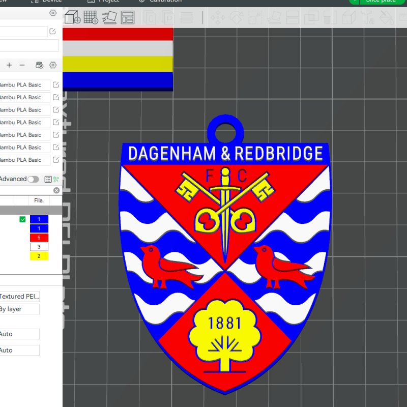 National League Dagenham and Redbridge keychain badge color printable and renderable Modelo de Impressão 3D .c4d .max .obj .3ds .fbx .stl .blend