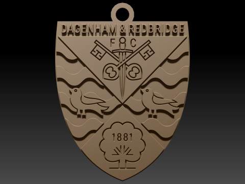 National League Dagenham and Redbridge keychain badge color printable and renderable Modelo de Impressão 3D