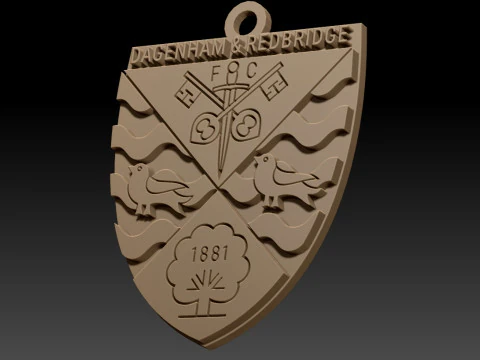 National League Dagenham and Redbridge keychain badge color printable and renderable 3D Print Model