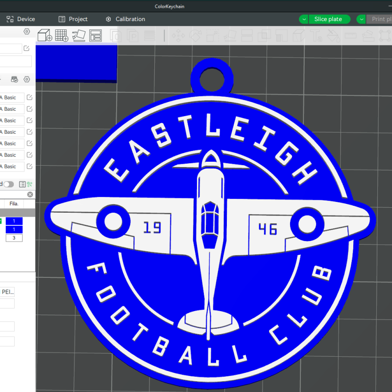 National League Eastleigh keychain badge color printable and renderable Modello di stampa 3D .c4d .max .obj .3ds .fbx .stl .blend