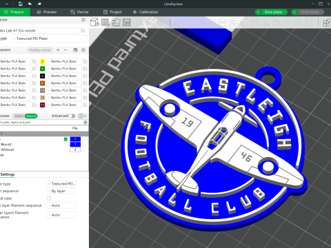 National League Eastleigh keychain badge color printable and renderable Modello di stampa 3D