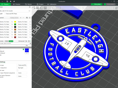 National League Eastleigh keychain badge color printable and renderable 3D Print Model