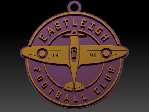 National League Eastleigh keychain badge color printable and renderable Modello di stampa 3D